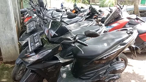 Motorcycle Parking Only Video stock 221297646