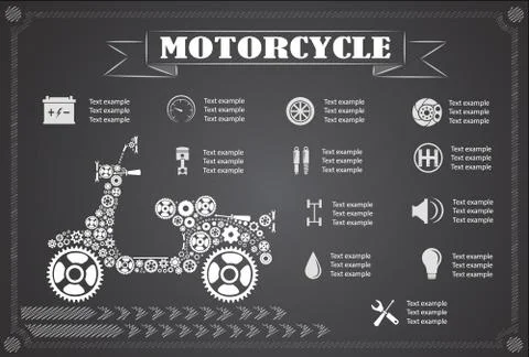 Motorcycle part information. Vector illustration Stock Illustration