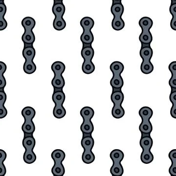 Motorcycle parts seamless pattern, vector hand draw illustration Stock Illustration