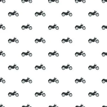 Motorcycle pattern seamless repeating vector background design 库存插图