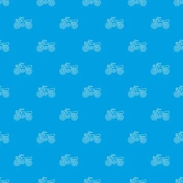 Motorcycle pattern vector seamless blue Stock Illustration