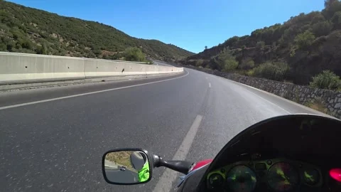 Motorcycle POV on highway turns Stock Footage 201245283