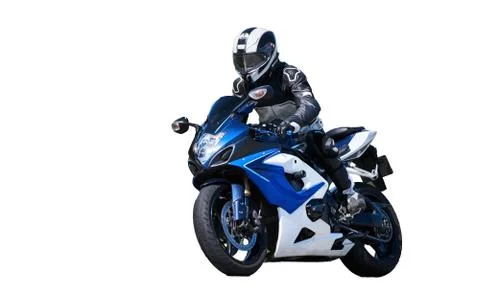 Motorcycle practice leaning into a fast corner on track. No logo or trademark 库存照片