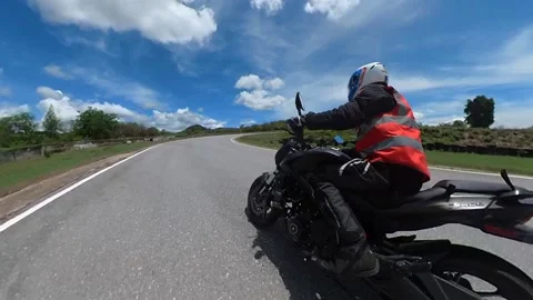 Motorcycle on race track using 360 camera 動画素材 156277967