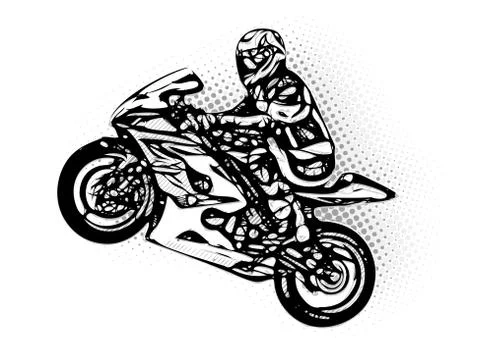 Motorcycle racer Stock Illustration