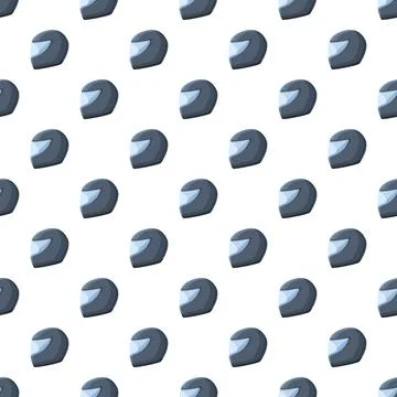 Motorcycle racing helmets seamless pattern for safety Stock Illustration