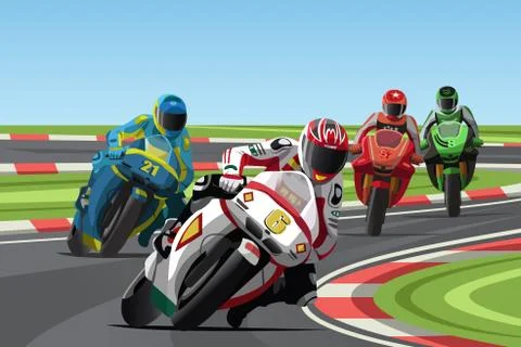 Motorcycle racing Stock Illustration