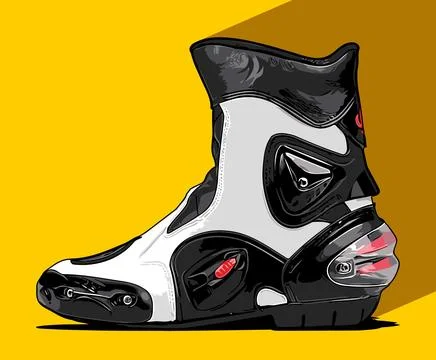 Motorcycle racing shoes vector template Stock Illustration
