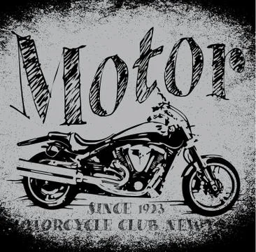 Motorcycle Racing Typography Graphics. Old school bike. T-shirt Design; vecto Stock Illustration