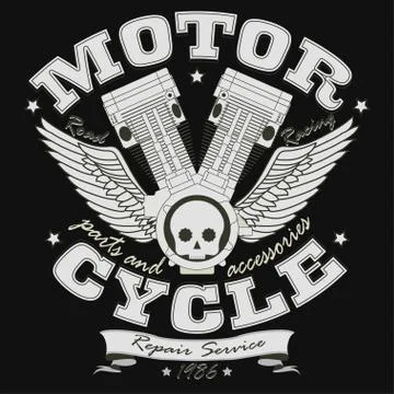 Motorcycle Racing Typography Graphics - vector Stock Illustration