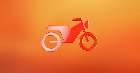 Motorcycle Red 3d Icon Stock Footage 73354659