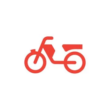 Motorcycle Red Icon On White Background. Red Flat Style Vector Illustration. Stock Illustration
