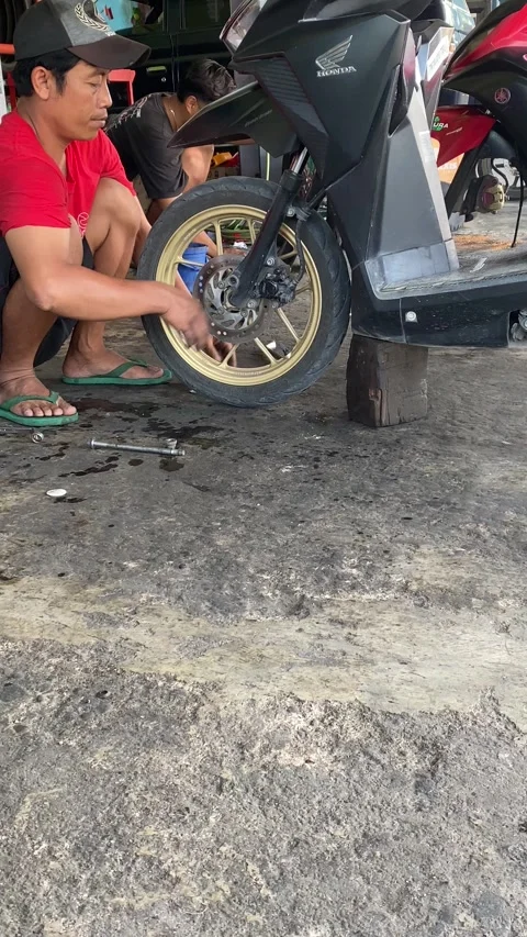 Motorcycle Repair at Local Workshop Stock Footage 330875211