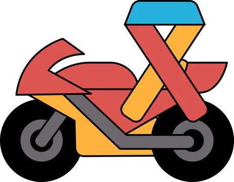 A motorcycle with a ribbon attached to it Stock Illustration
