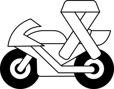 A motorcycle with a ribbon attached to it Stock Illustration