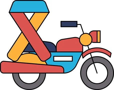 A motorcycle with a ribbon on the back Stock Illustration