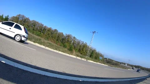 Motorcycle ride, Empty roads and  highway patrol Stock Footage 175900494