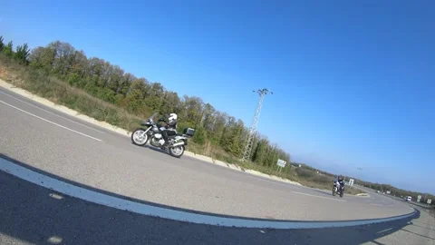 Motorcycle ride, Empty roads and  highway patrol 3 Stock Footage 175903732