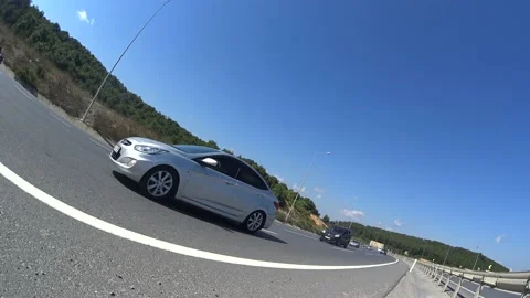 Motorcycle ride, Empty roads and  highway patrol 1 Stock Footage 175904170