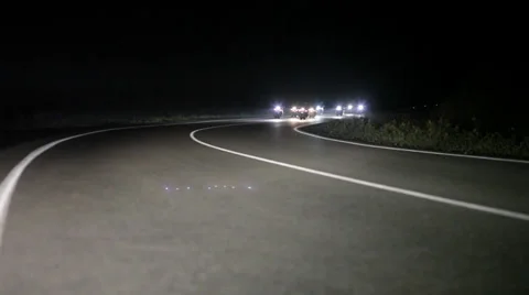Motorcycle ride Night Stock Footage 37070553