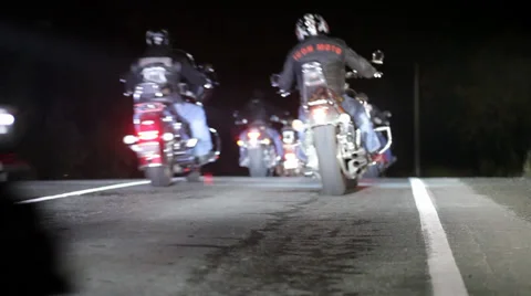 Motorcycle ride Night Vídeo Stock 37070661
