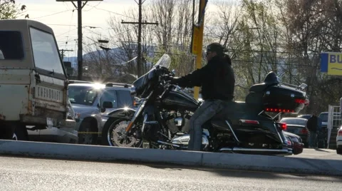 Motorcycle Rider Stock Footage 48433735