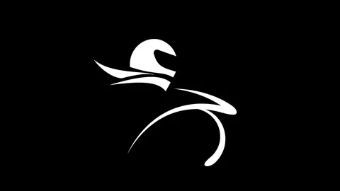 Motorcycle rider icon representing speed and sport 스톡 동영상 338384727