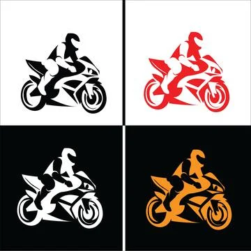Motorcycle rider silhouettes Stock Illustration