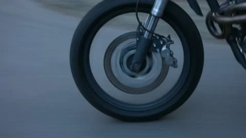 Motorcycle rides on the road Stock Footage 147554411
