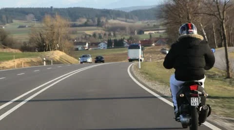 Motorcycle Riding Down the Romantic Road in Germany Видео 11689828