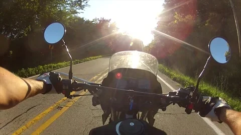 Motorcycle riding first-person point of view Stock Footage 40732655