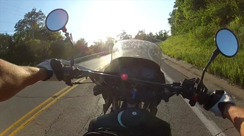Motorcycle riding first-person point of view 2 Stock Footage 40732669