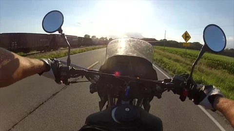Motorcycle riding first-person point of view 4 Stock Footage 40732773