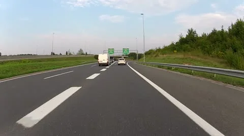 Motorcycle Riding On The Highway 2 Stock Footage 12025762