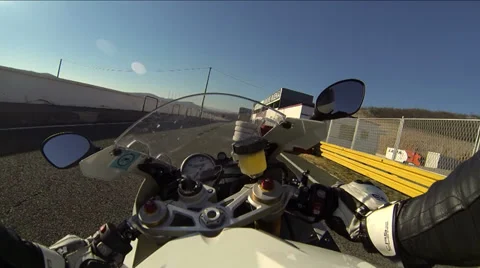 Motorcycle Riding To The Track Box Video stock 34292520
