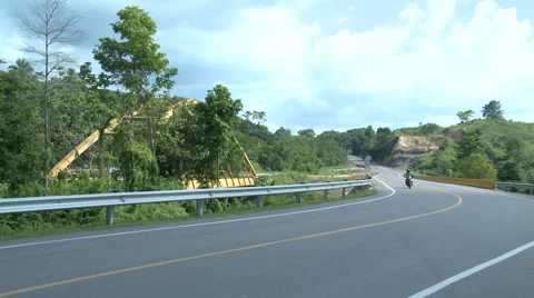 Motorcycle by the road Colombia Stockbeeldmateriaal 61281553