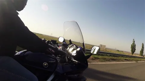 Motorcycle on the road Stock Footage 55316526