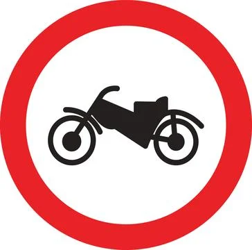 Motorcycle Road Sign Stock Illustration