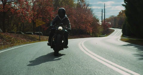 Motorcycle On Road Tilt  - 4K Stock Footage 170268844