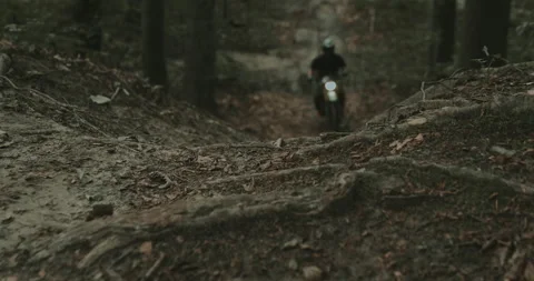 Motorcycle in the off-roads Stock Footage 135127612