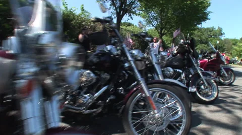 Motorcycle row Stock Footage 41556676