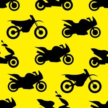 Motorcycle seamless pattern Stock Illustration