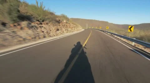 Motorcycle shadow Stock Footage 11152820