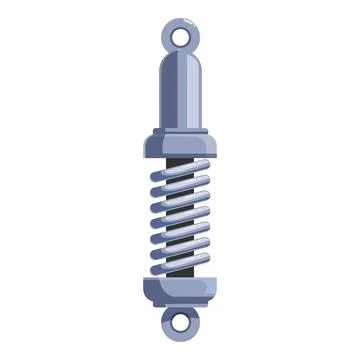Motorcycle shock absorber with metal spring and mounting loops Illustrazione stock