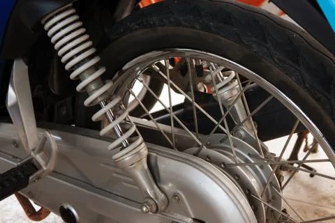 Motorcycle shock absorber spring Stock Photos