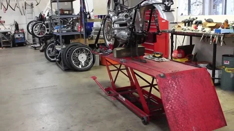 Motorcycle Shop 2 Stock Footage 50307136