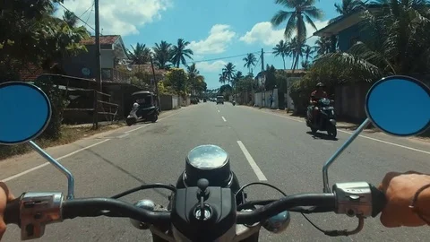 Motorcycle shot from the first person Video stock 73673385