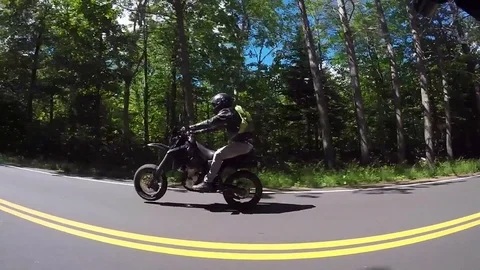 motorcycle side camera captures long Stock Video Pond5
