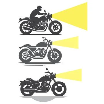 Motorcycle Silhouette vector logo icon イラスト素材