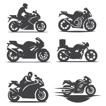 Motorcycle Silhouette vector logo icon イラスト素材